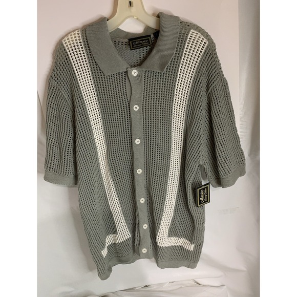 MASSIVE Luxury Edition Vented SS Luxury Fashion Button Cotton Green  Men's L NWT - Picture 5 of 5